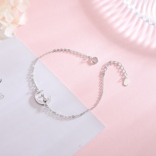 Lắc tay Cat on the Moon Bạc