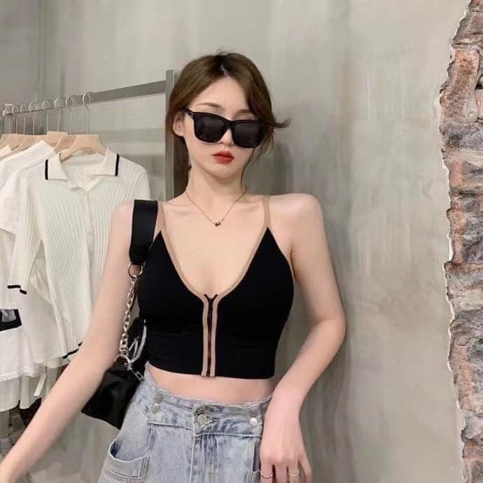 [Mã FASHIONT4WA2 giảm 10K đơn 50K] Áo Bra Kéo Khóa Ngực Mẫu Mới Phiên Bản 2021 | BigBuy360 - bigbuy360.vn