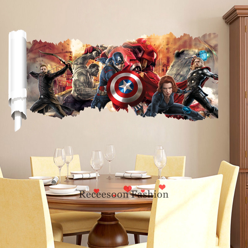 Decal dán tường hình biệt đội siêu anh hùng Marvel