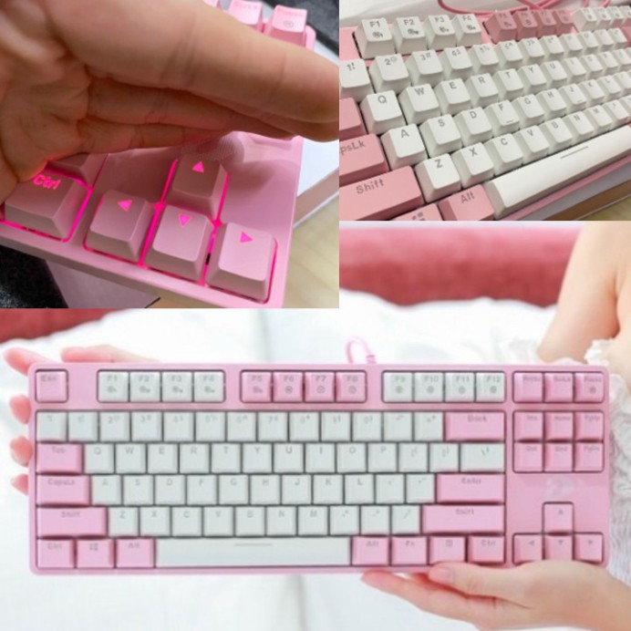 Bàn phím cơ DAREU EK87 PINK / WHITE / black Gaming