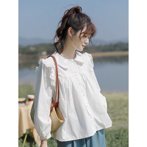 ÁO SOMI CỔ SEN VAI BÈO DỄ THƯƠNG