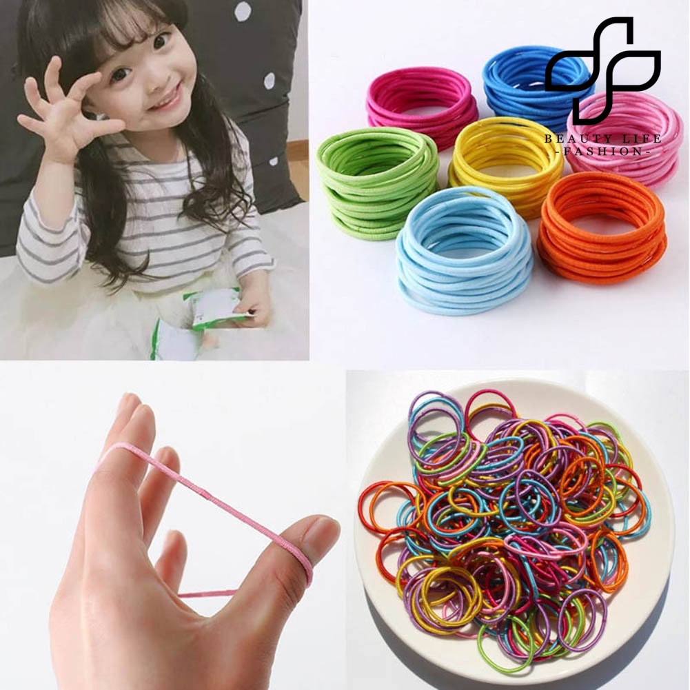 Dây buộc tóc đuôi ngựa co giãn màu trơn đơn giản