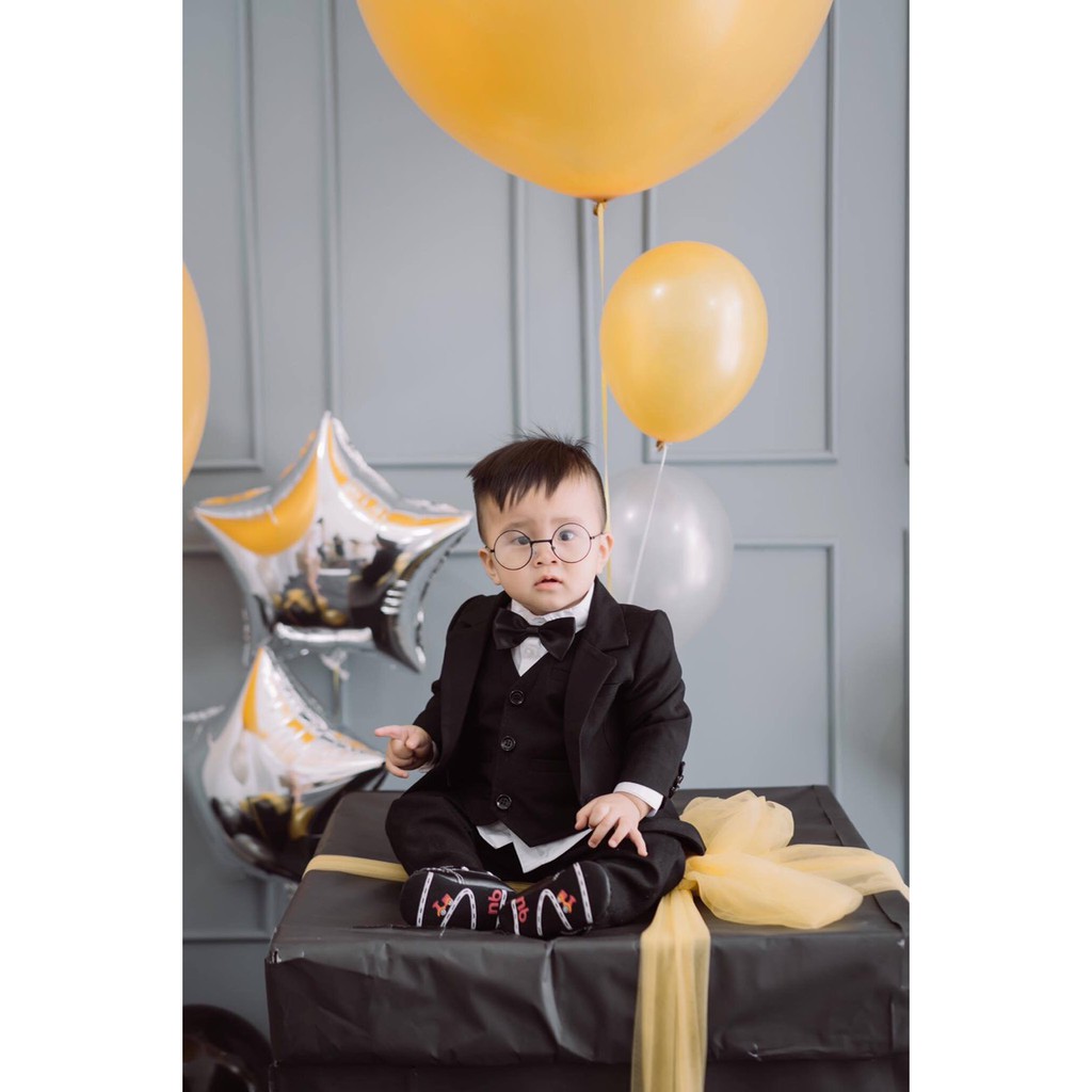 SET QUẦN ÁO VEST BÉ TRAI MÀU ĐEN