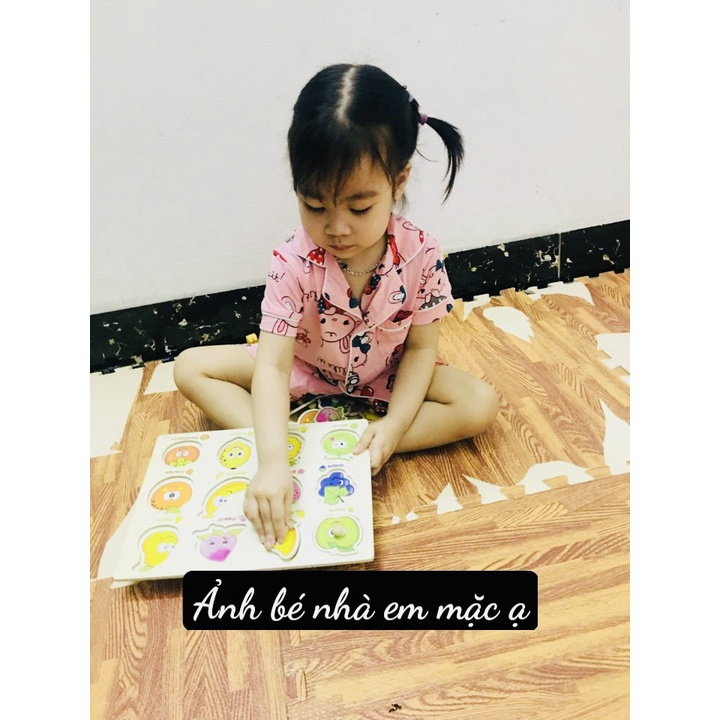 (chọn mẫu BG 17-27kg)Bộ cotton xuất hàn Pijama cộc tay KAIKAI cho bé gái 3-6 tuổi