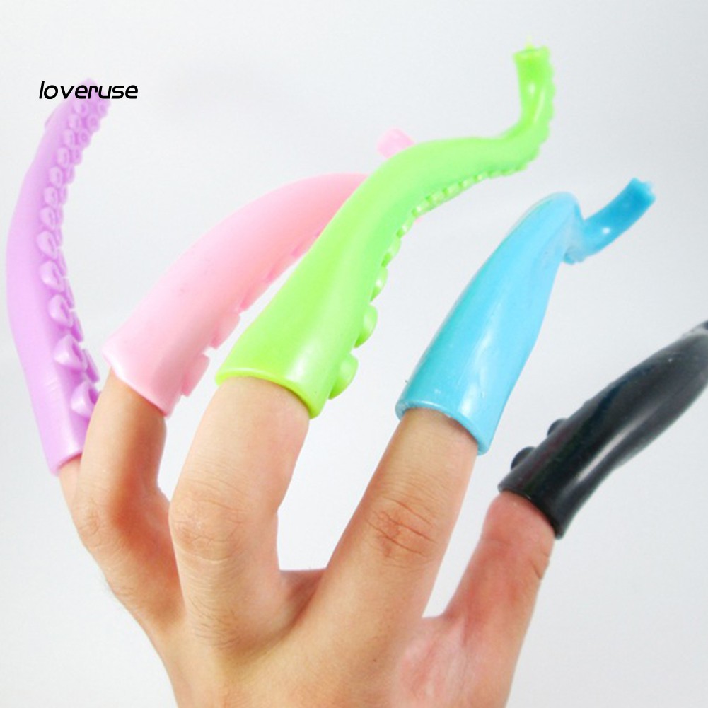 Set 5 / 10 đồ chơi con rối đeo ngón tay hình vòi bạch tuộc mềm mại vui nhộn cho bé