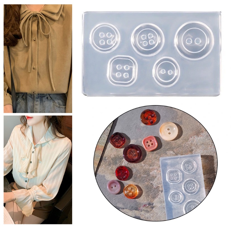 UU Crystal Epoxy Resin Mold Button Buckle Casting Silicone Mould DIY Crafts Plaster Clay Candle Casting Tool