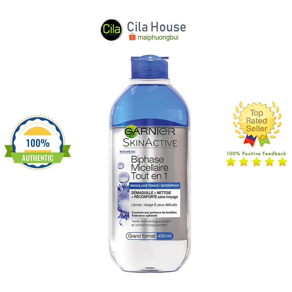 Tẩy trang Garnier xanh dầu lai nước 400ml - Cila house