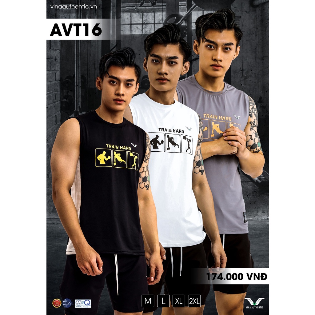 Áo thể thao nam AVT16 thoáng mát thương hiệu Vina Sport, Đồ Tập Gym Fitness Lapi VN