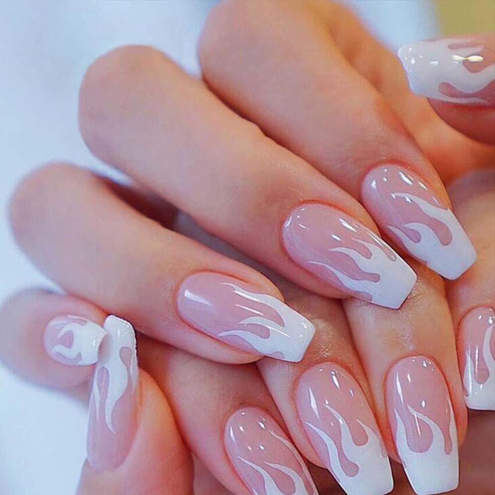 Bộ Móng Tay Giả Hình Ngọn Lửa Phong Cách Vintage