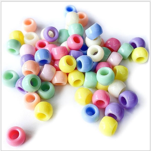gói 10-25-50gam hạt nhựa tròn trụ lỗ lớn xỏ vòng 6x8 &amp;6x9mm