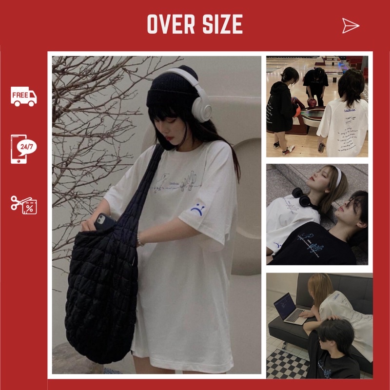 Áo thun tay lỡ sadboiz SADDINO TEE form rộng unisex nam nữ (Mẫu Thêu) - OVERSIZE