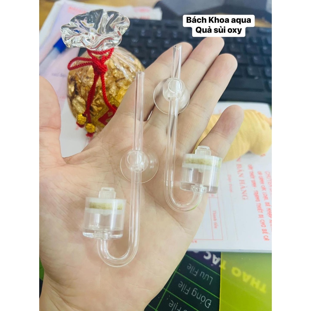 Tẩu sủi Oxy mica trong suốt cho bể cá
