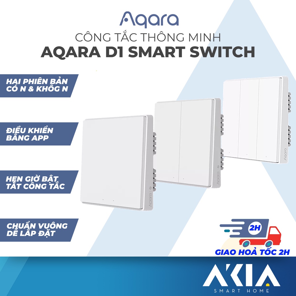 Công tắc Aqara D1 phiên bản Zigbee Có Dây Nguội, Điều khiển từ xa, Bật tắt bằng app, Tương thích Apple HomeKit