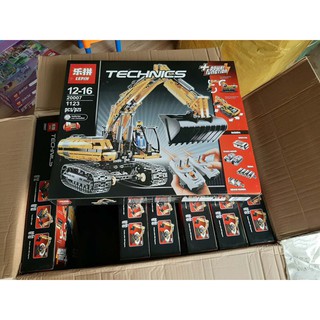 (có sẵn) Lắp ghép Mô hình20007 Motorized Excavator Máy Xúc Đất Bánh Xích Điều Khiển Từ Xa