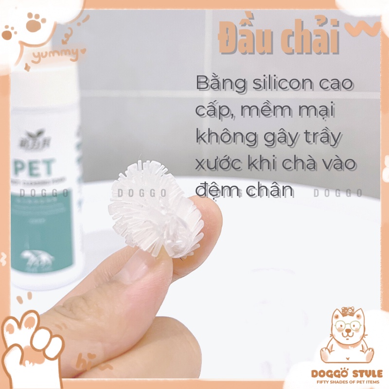 Bọt rửa chân chó mèo, làm sạch kẽ chân cho chó và mèo không cần rửa lại với nước 150Ml DORRIKEY kèm bàn chải