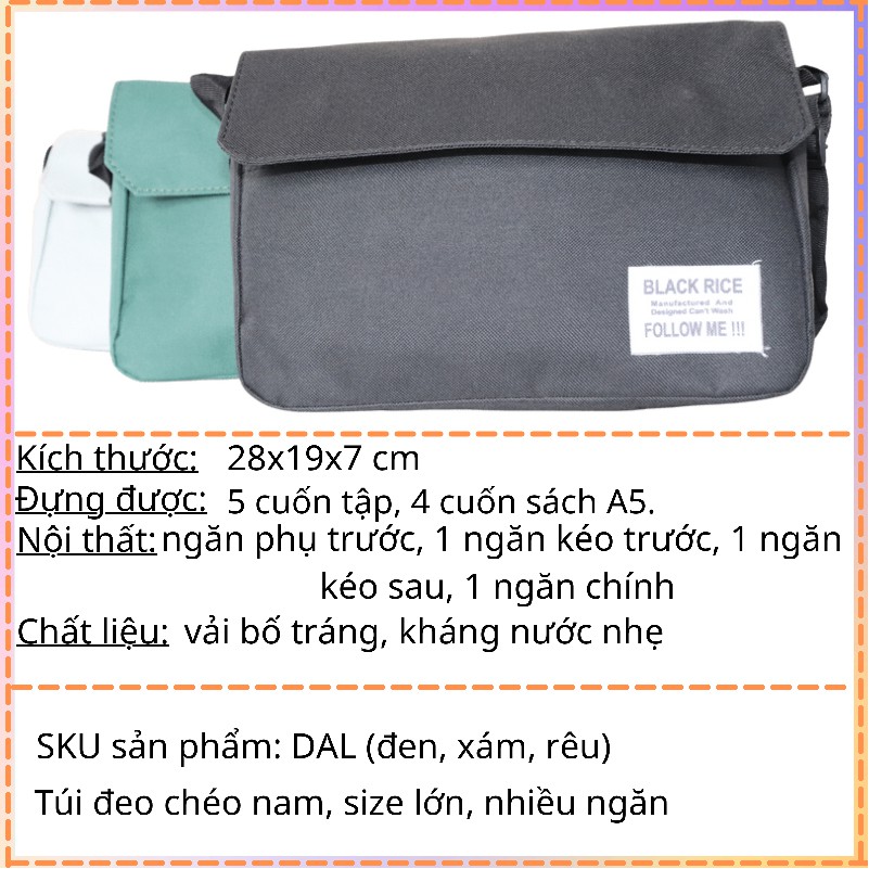 Túi đeo chéo nam đi học phong cách Hàn Quốc DAL100 tại 2tshop.official | BigBuy360 - bigbuy360.vn