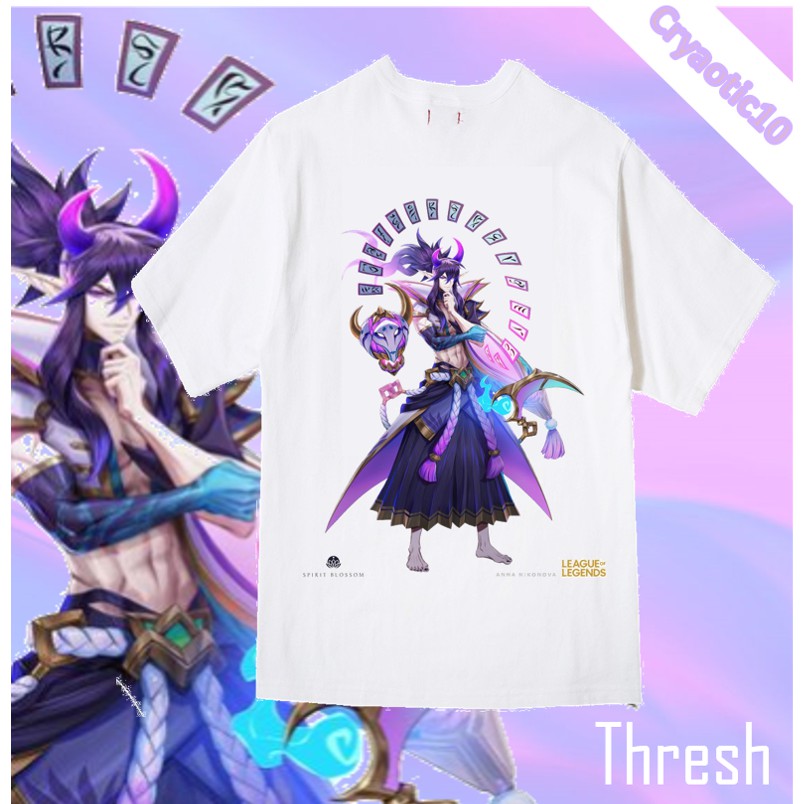 Áo tay lửng Liên Minh Huyền Thoại Hoa Linh Lục Địa LOL Spririt Blossom Thresh Lillia Cassiopeia Riven unisex