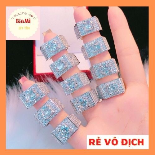 Nhẫn Nam Hàng Thiết Kế Trắng Sáng