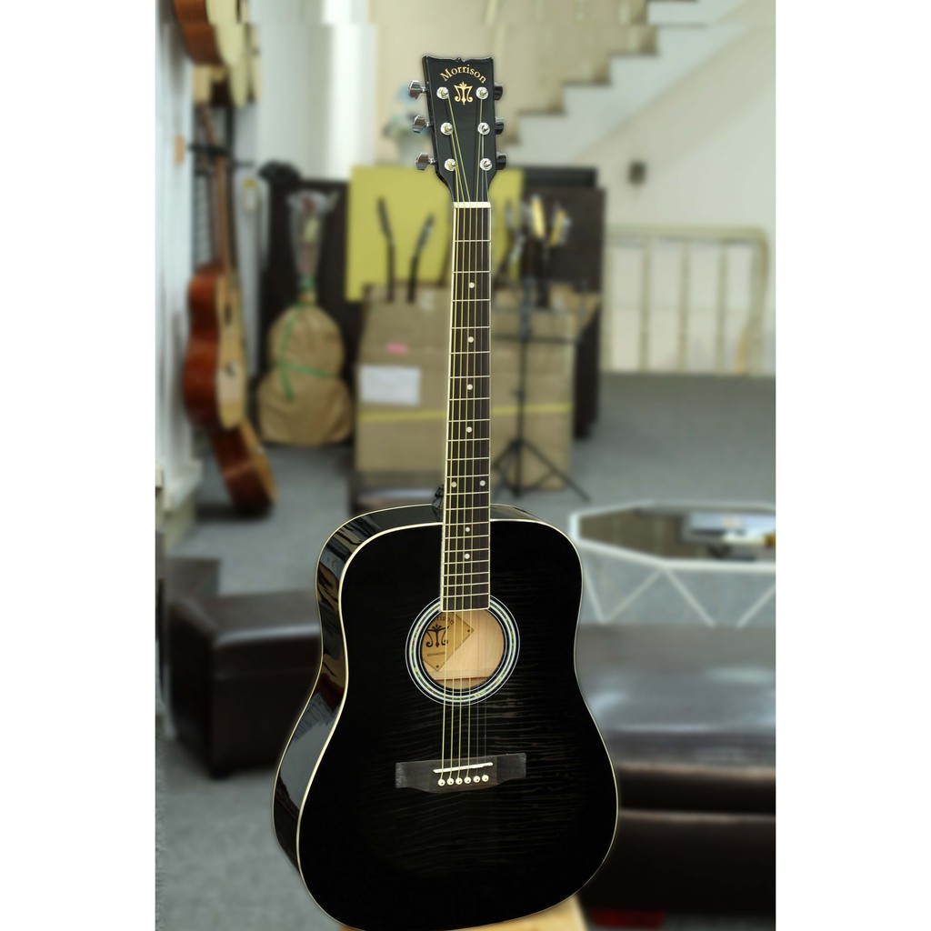 Đàn Guitar Acoustic Morrison MGW 405BK + bao 1 lớp + capo B601 + pick A100