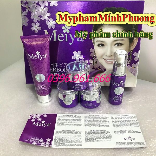 Bộ mỹ phẩm Meiya tím cao cấp Nhật Bản 5in1
