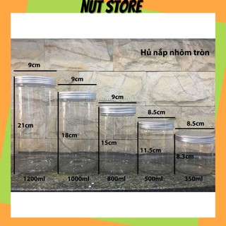 Hũ nhựa PET nắp nhôm vặn 350ml, 500ml, 750ml, 1000ml