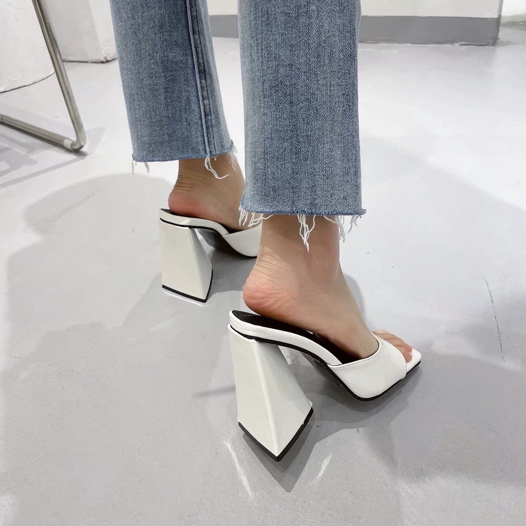 Guốc cao gót nữ gót tam giác 9 phân, guốc nữ gót tam giác 9cm mã CD07