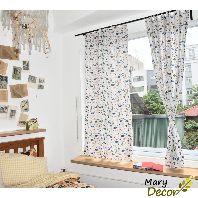 Rèm cửa đẹp cao cấp giá rẻ, mẫu mới nhất hiện nay chống nắng tốt - họa tiết động vật R-H04