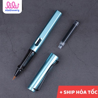 Bút lông thư pháp bơm mực ngòi mềm luyện viết tiếng trung, chữ hán tiểu khải jinbei giao vỏ màu ngẫu nhiên