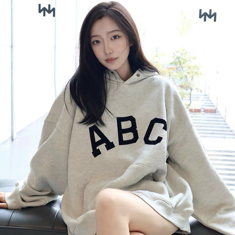 Áo Hoodies Nữ Nón Lớn Chất Nỉ Dày In ABC Form Rộng Phù Hợp Đi Chơi, Đi Học, Du Lịch NEW UNISEX