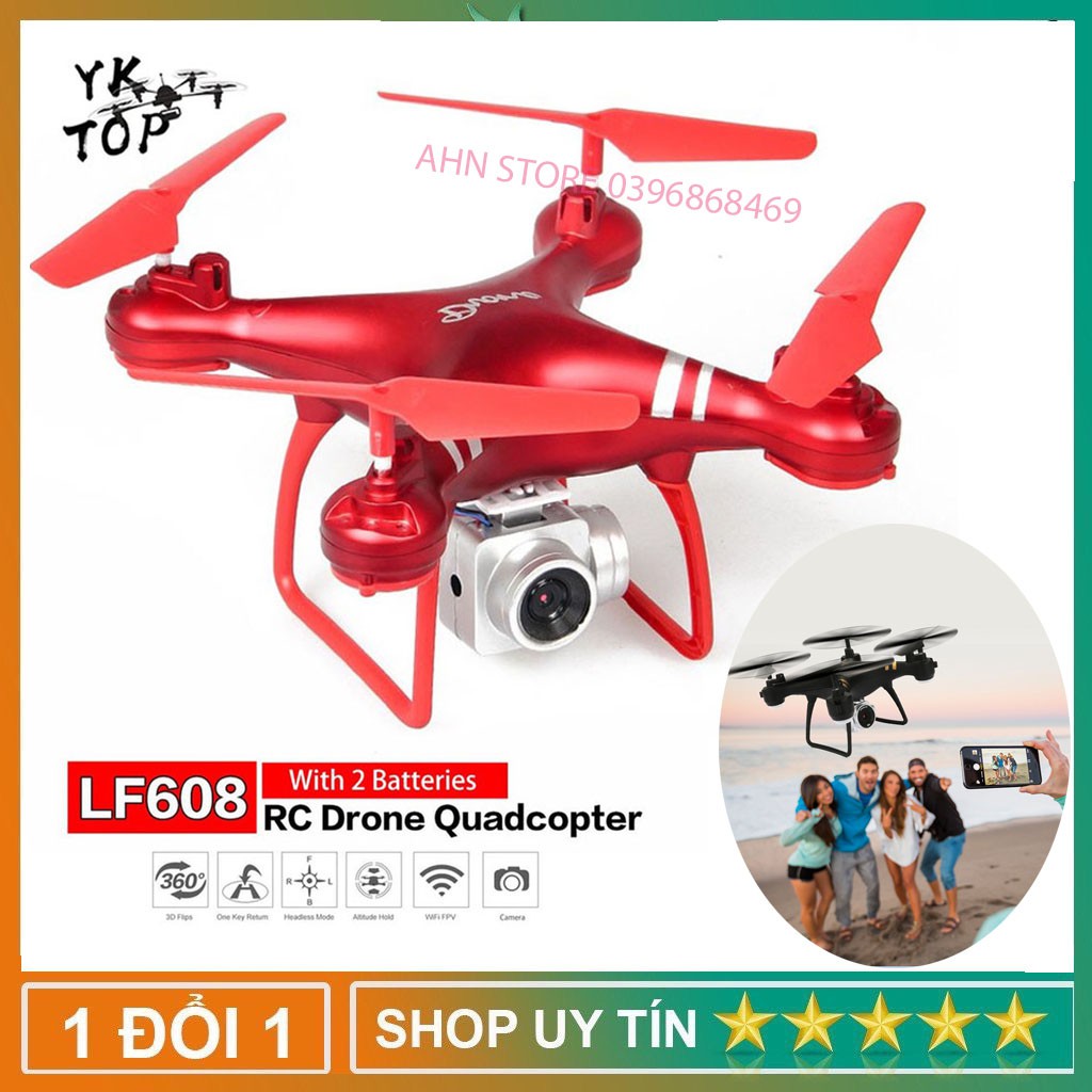 [Có camera] Máy bay Flycam LF608 máy ảnh camera 2.0Mpa. HD 720P truyền trực tiếp về điện thoại, Có nút bấm tự quay về