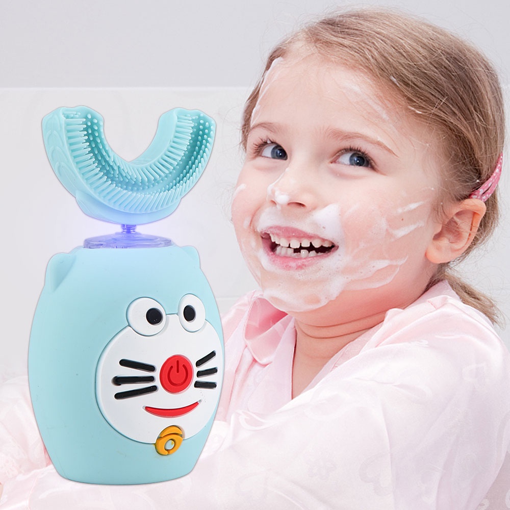 Bàn chải đánh răng điện Suolaer đàu silicone tự động không thấm nước cho trẻ em
