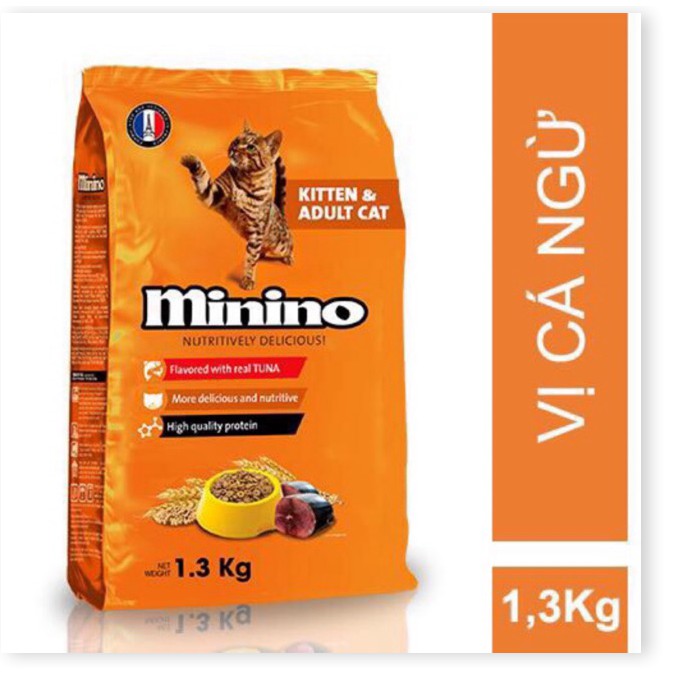 KEOS MININO- Thức ăn viên cao cấp cho mèo mọi lứa tuổi thức ăn me- o Vị cá ngừ và Hải sản