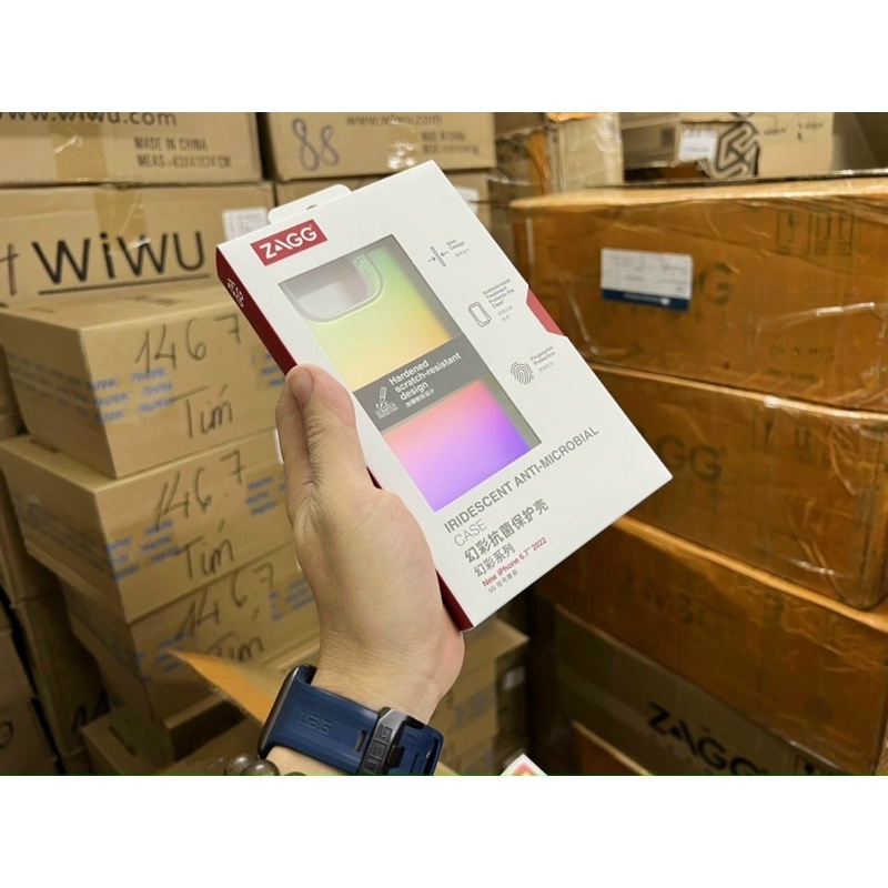 Ốp ZAGG lưng nhám ánh cầu vồng ip14/ ip14 pro/ ip14 pro max
