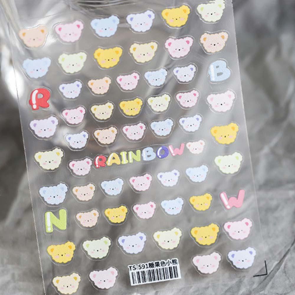 Miếng Dán Trang Trí Móng Tay 5D DIY Màu Sắc Kẹo Ngọt Xinh Xắn