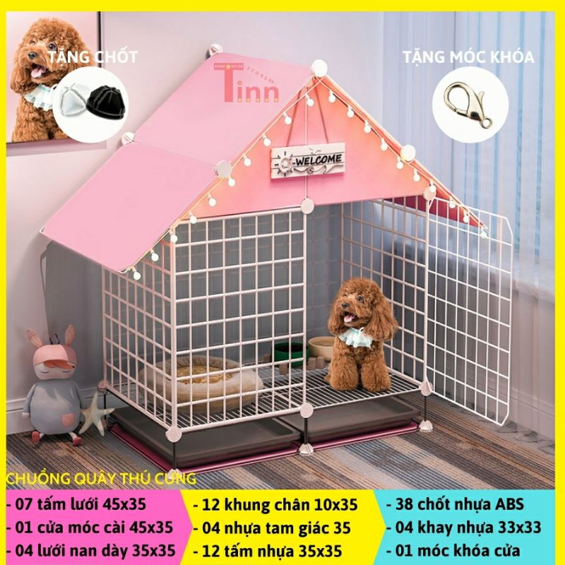 Set Chuồng Quây Thú Cưng, Biệt Thự Chó Mèo Bền Chắc ~15kg
