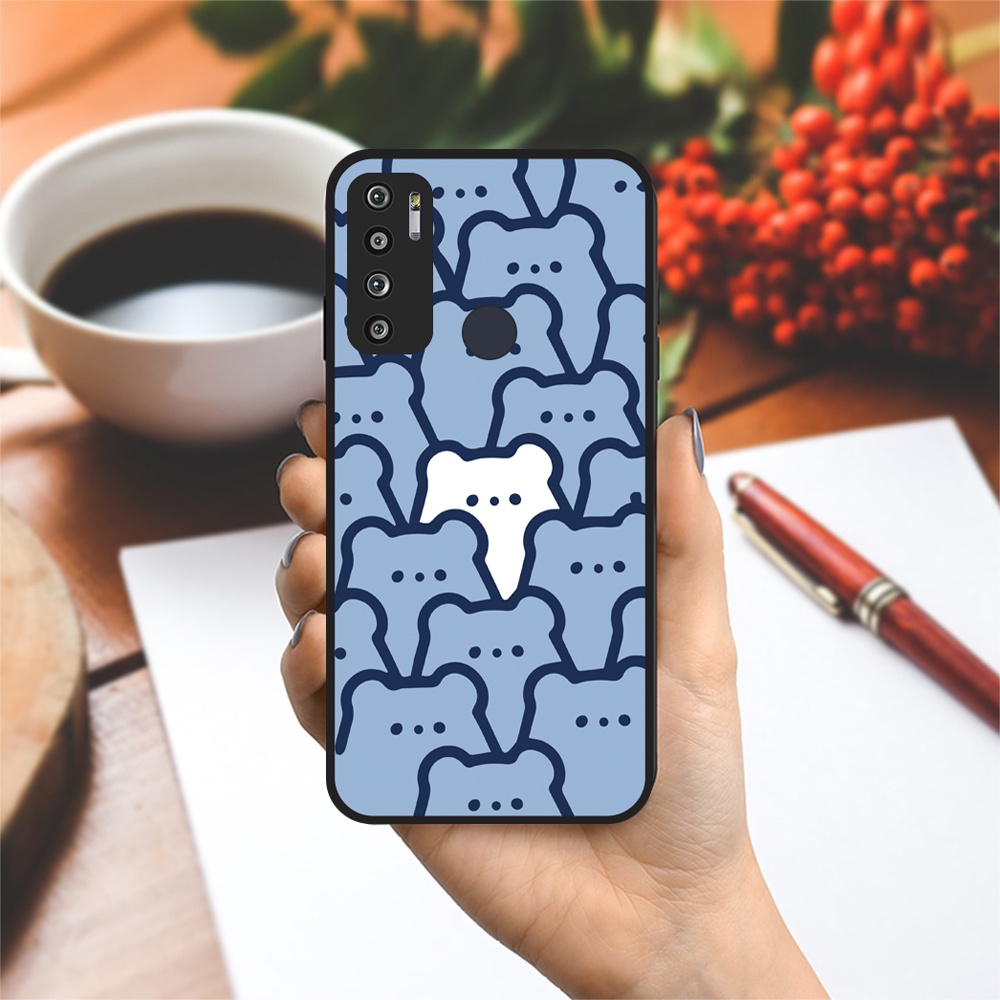 Ốp lưng Vina Case Vsmart Joy 3/Joy 4/Bee 3/...Silicone TPU dẻo đen viền bảo vệ camera hình Icon Gấu