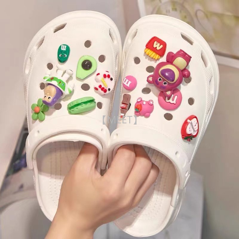 [MEET] Phụ Kiện Khóa Giày Crocs DIY Hình Chú Gấu Hoạt Hình Dễ Thương / Hoa / croc Jobz charm-Buzz Lightyear +