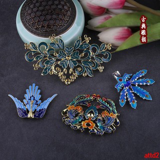 Trâm Cài Tóc Hình Chim Công Bằng Hợp Kim Phong Cách Cổ Điển