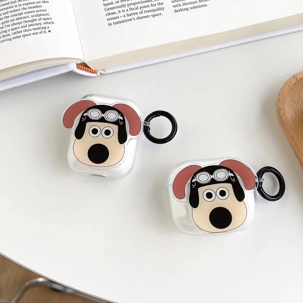 Vỏ Bảo Vệ Hộp Sạc Tai Nghe Bluetooth AirPods 1 2 pro 3 2021 gen3 Bằng Silicon Tpu Trong Suốt Họa Tiết Chú Chó Dễ Thương