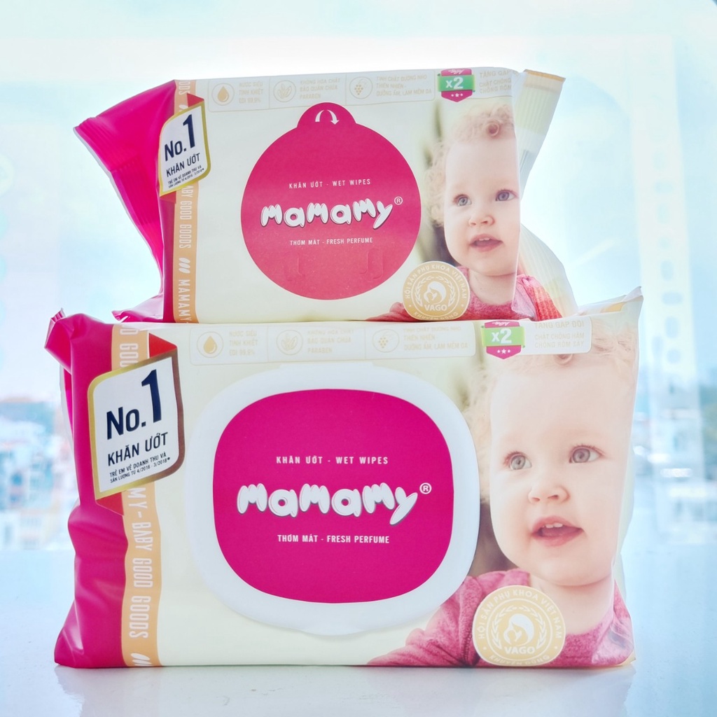 Khăn ướt MAMAMY Wet Wipes Khăn giấy ướt không cồn cho bé (Bịch 30 - 80 Miếng)