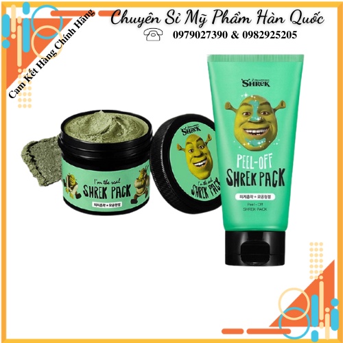 Mặt Nạ Đất Sét Bạc Hà Rau Má I'm The Real Shrek Pack 110g/Shrek Pack From Oliveyoung Dreamworks 150g.