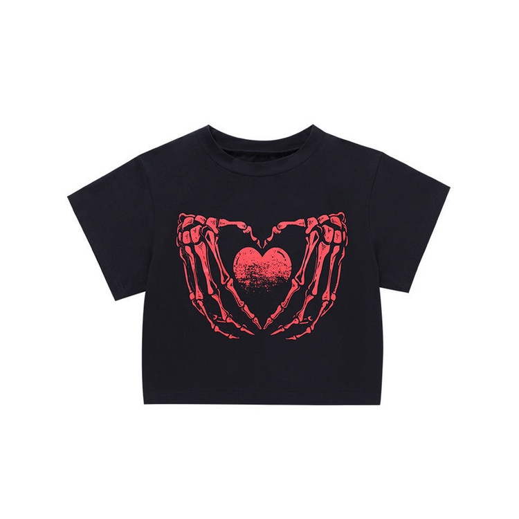 Áo thun croptop MMIOT Y2K tay ngắn in họa tiết móng vuốt thời trang mùa hè 2023