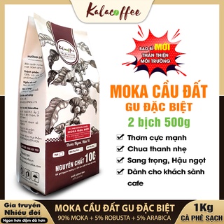1kg cafe moka cầu đất rang xay đặc biệt cà phê sạch cao cấp nguyên chất 100% kalacoffee gói 500g