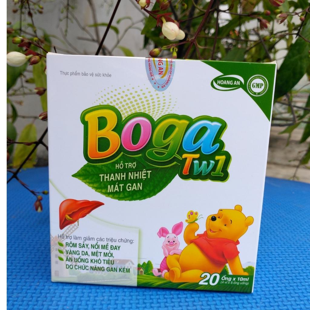 Mát gan Boga TW 1 hỗ trợ thanh nhiệt mát gan giải độc gan giảm các triệu chứng ứa rôm sảy, mề đay, vàng da- Hộp 20 ống