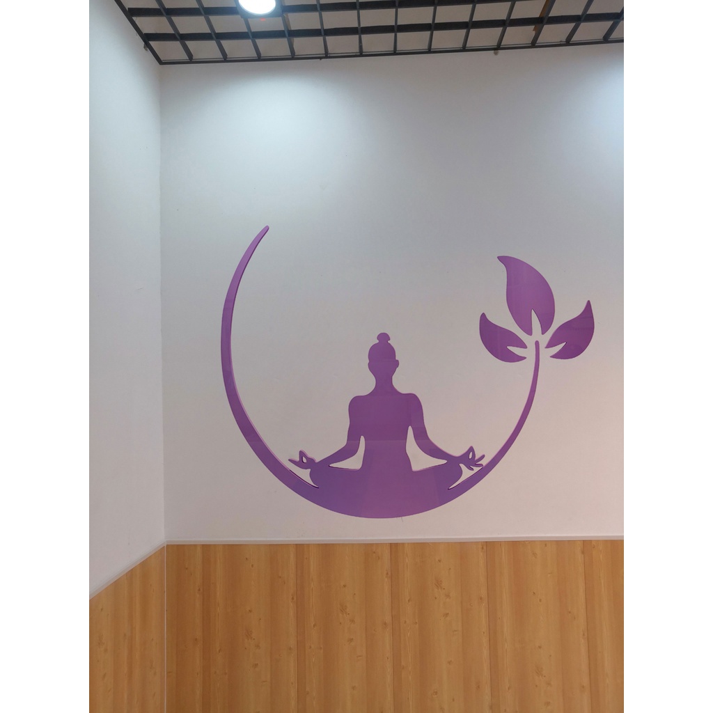Tranh dán tường mica 3d decor khổ lớn trang trí phòng tập yoga viện thẩm mỹ 21 Kiểu Màu