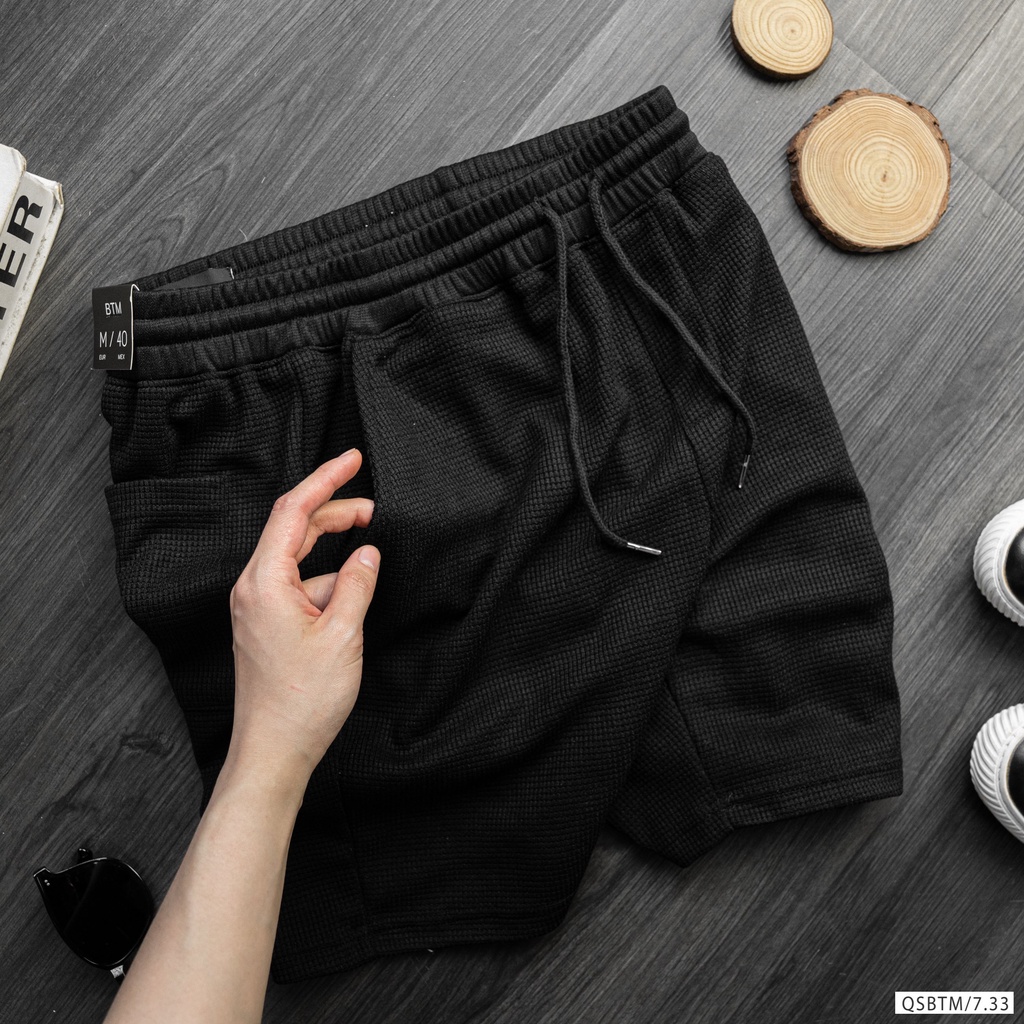 Quần short lửng thời trang essentials chất vải thun pique dòng cao cấp, lên form cực đẹp 9486