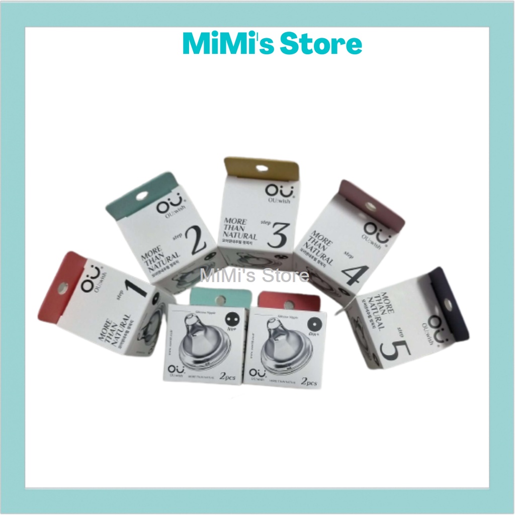 Núm ti bình OU:wish, size 1/ 2/ 3/ 4/ 5 Núm Ou thay thế bình Moyuum/ Pi/ Lans