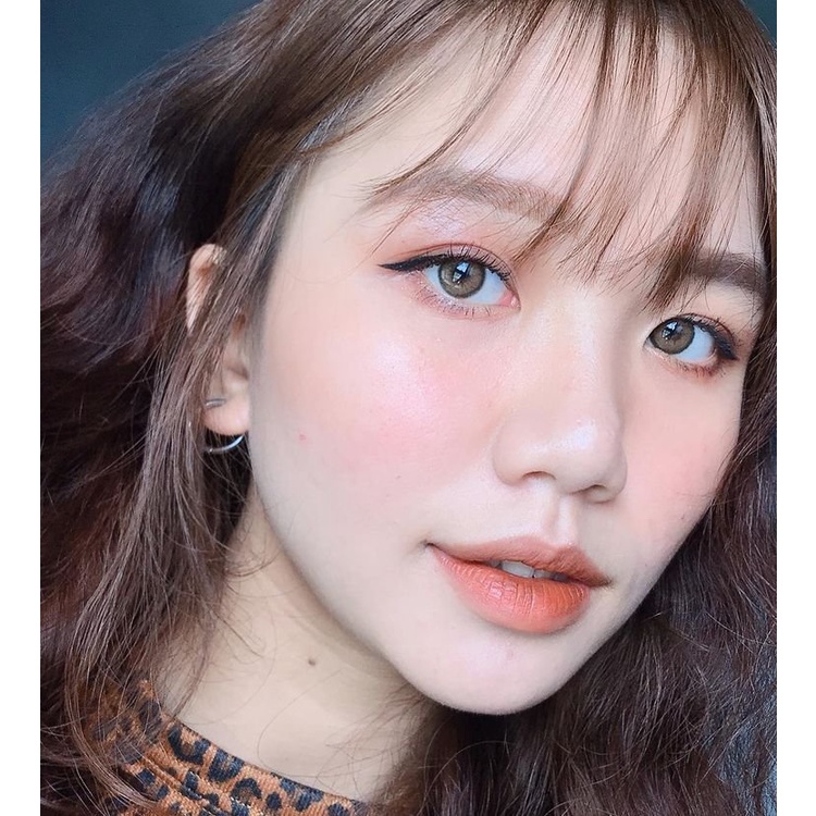 Kính áp tròng thời trang Blue Eyes - SHINE ICE BROWN - Lens  giãn nhẹ màu nâu cam đào  -  Made in Korea