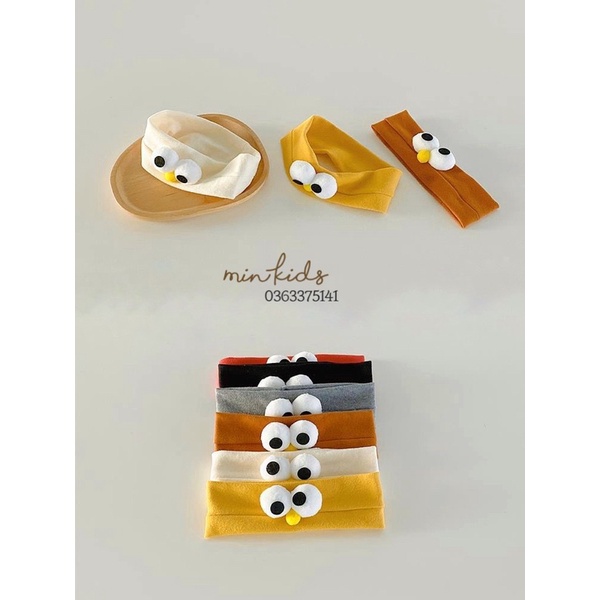 Băng đô, turban hoạ tiết mắt chim cho bé