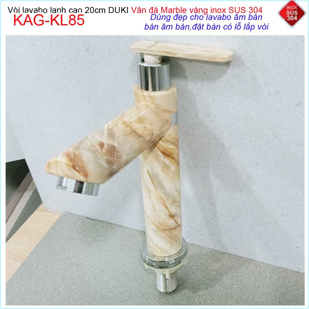 Vòi lavabo vân đá marble Duki KAG-KL85, vòi lavabo lạnh marble thủ công cao cấp cao 20cm